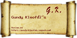 Gundy Kleofás névjegykártya